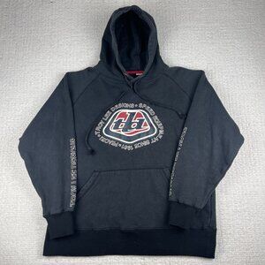 Y2K Men XL Troy Lee Designs Blk Motocross Pullover Hoodie Speed Equipement Read*